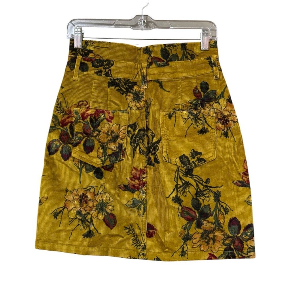 Anthropologie Pilcro Women’s Corduroy Mini Skirt Floral Size 2 Cottagecore City - Picture 2 of 14